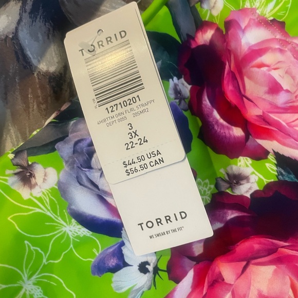 Torrid Green Floral Bikini Bottom size 3x - Picture 4 of 5